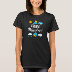 Toekomstige meteoroloog weersvoorspellingen klimaa t-shirt