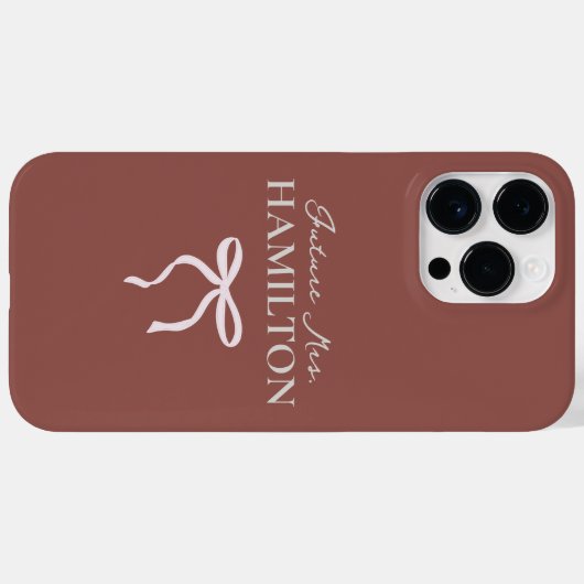 Toekomstige Mevrouw | Aangepaste Elegante Script B Case-Mate iPhone Case (Achterkant (horizontaal))
