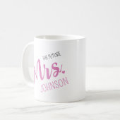 Toekomstige Mevrouw Aangepaste Naam Verlovingscade Koffiemok (Voorkant links)