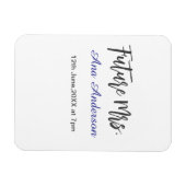 Toekomstige mevrouw achternaam bruid purper grijs  magneet (Horizontaal)