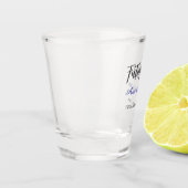 Toekomstige mevrouw achternaam bruid wordt paars g shot glas (Links)