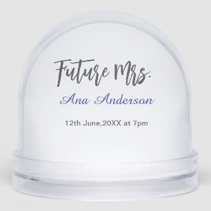 Toekomstige mevrouw achternaam bruid wordt paars g sneeuwbol