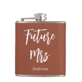 Toekomstige Mevrouw Bruid Bruin Terracotta Trouw Heupfles (Voorkant)