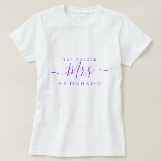Toekomstige mevrouw Chic Script Aangepaste naam Br T-shirt (Design voorkant)
