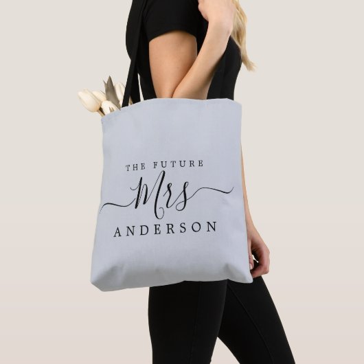 Toekomstige mevrouw Chic Script Aangepaste naam Br Tote Bag (Dichtbij)