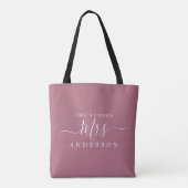 Toekomstige Mevrouw Chic Script Aangepaste Naam Br Tote Bag (Achterkant)
