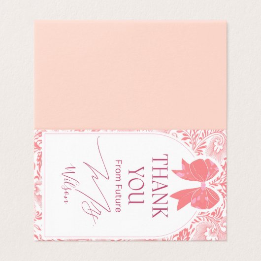 Toekomstige mevrouw dank u kaart (Buitenkant ongevouwen)