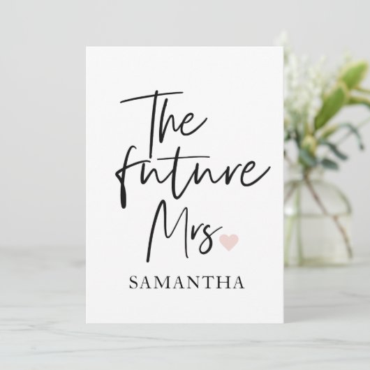 Toekomstige mevrouw en Jouw naam | Modern Beauty G Feestdagenkaart (Staand voorkant)