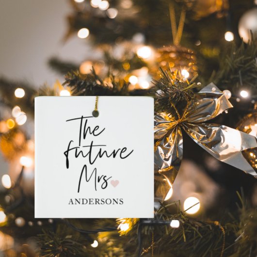 Toekomstige mevrouw en Jouw naam | Modern Beauty G Keramisch Ornament