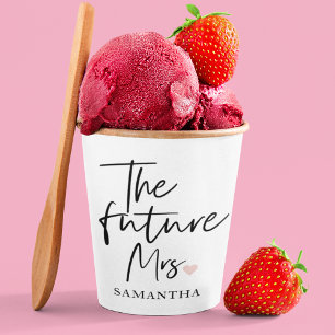 Toekomstige mevrouw en Jouw naam   Modern Beauty G Papieren Bekers