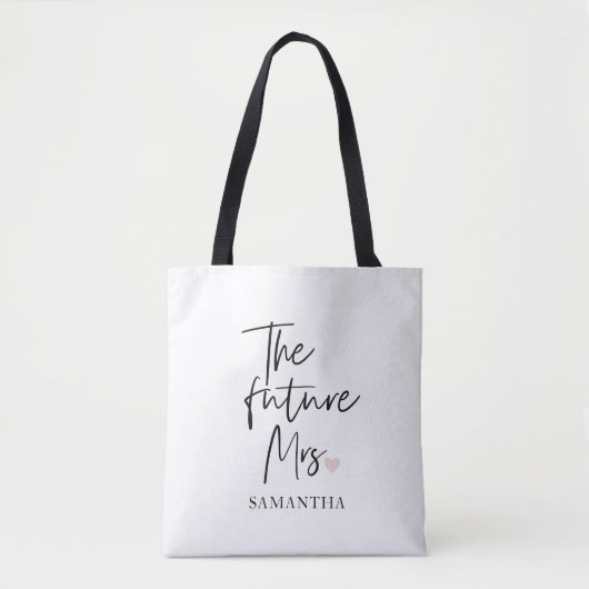 Toekomstige mevrouw en Jouw naam | Modern Beauty G Tote Bag (Voorkant)
