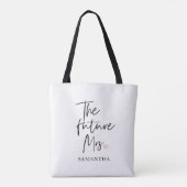Toekomstige mevrouw en Jouw naam | Modern Beauty G Tote Bag (Achterkant)