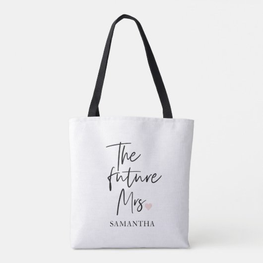 Toekomstige mevrouw en Jouw naam | Modern Beauty G Tote Bag (Achterkant)