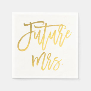 Toekomstige Mevrouw Faux Goud Folie Moderne Bruids Servetten