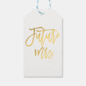 Toekomstige Mevrouw Faux Goud Folie Moderne Script Cadeaulabel (Achterkant)