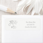 Toekomstige mevrouw Faux Silver Foil Modern Script Etiket (Insitu)