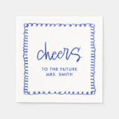 Toekomstige Mevrouw French Blue Bruiloft Feest Che Servet (Voorkant)