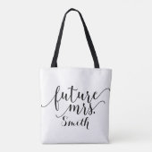 Toekomstige mevrouw Gepersonaliseerde bruiloft Ver Tote Bag (Achterkant)