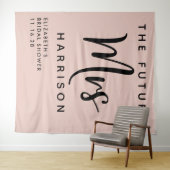 Toekomstige Mevrouw Gepersonaliseerde Roze Bruidsf Wandkleed (In Situ (horizontaal))