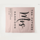 Toekomstige Mevrouw Gepersonaliseerde Roze Bruidsf Wandkleed (Voorkant (horizontaal))