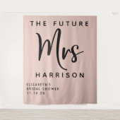 Toekomstige Mevrouw Gepersonaliseerde Roze Bruidsf Wandkleed (Voorkant)