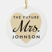 Toekomstige mevrouw Heart en naam Keramisch Ornament (Voorkant)