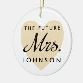 Toekomstige mevrouw Heart en naam Keramisch Ornament (Links)