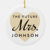 Toekomstige mevrouw Heart en naam Keramisch Ornament (Achterkant)