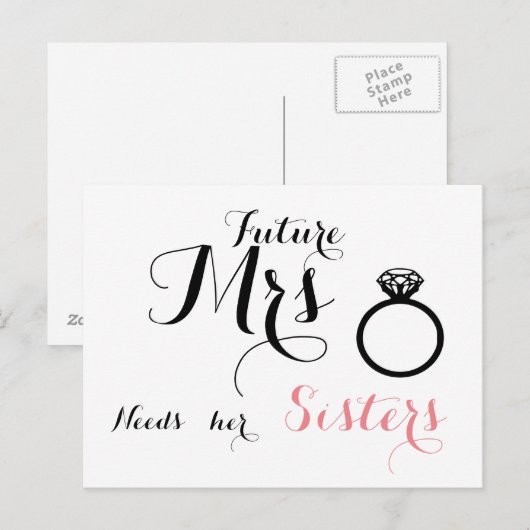 Toekomstige mevrouw heeft haar zussen nodig - Brui Briefkaart (Voorkant / Achterkant)
