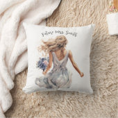 Toekomstige mevrouw. Mooie bruid aquarel kunst Kussen (Deken)
