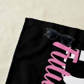 Toekomstige mevrouw Naam Bruid Roze en Zwart Strandlaken (In situ)