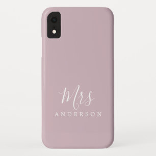 Toekomstige mevrouw paars wit chic script bruid Case-Mate iPhone case