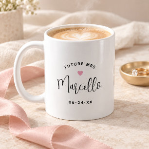 Toekomstige mevrouw Persoonlijke Zwarte Script Naa Koffiemok