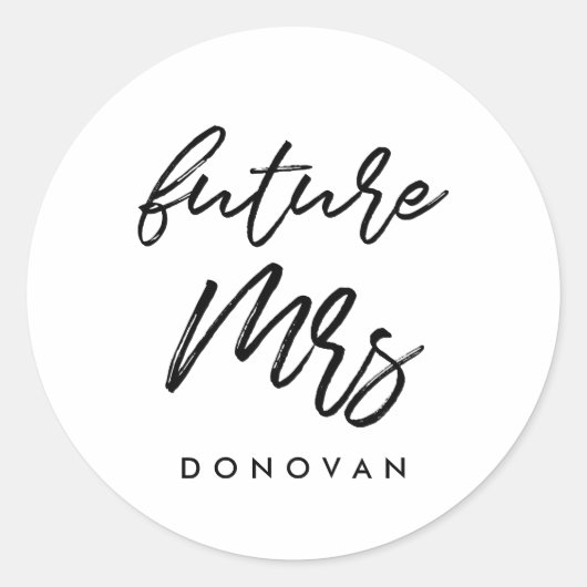 Toekomstige mevrouw ronde sticker (Voorkant)