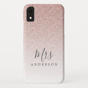 Toekomstige Mevrouw Roze Glitter Ombre Chic Script Case-Mate iPhone Case