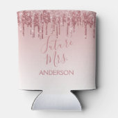 Toekomstige mevrouw Roze Goud Blush Roze Glitter Blikjeskoeler (Achterkant)