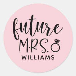 Toekomstige mevrouw Roze vrijgezellenfeest Ronde Sticker