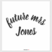 Toekomstige mevrouw sticker (Vel)