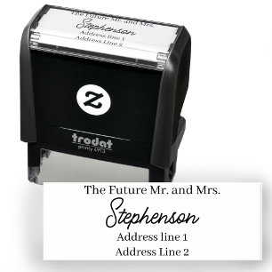 Toekomstige Mijnheer en Mevrouw Aangepaste naam re Zelfinktende Stempel