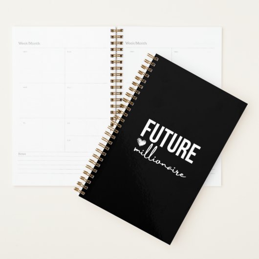 'Toekomstige Miljonair' Ambities Zwart & Wit Planner (Display)