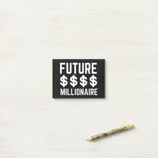 Toekomstige Millionaire Post-it® Notes (Op bureau)