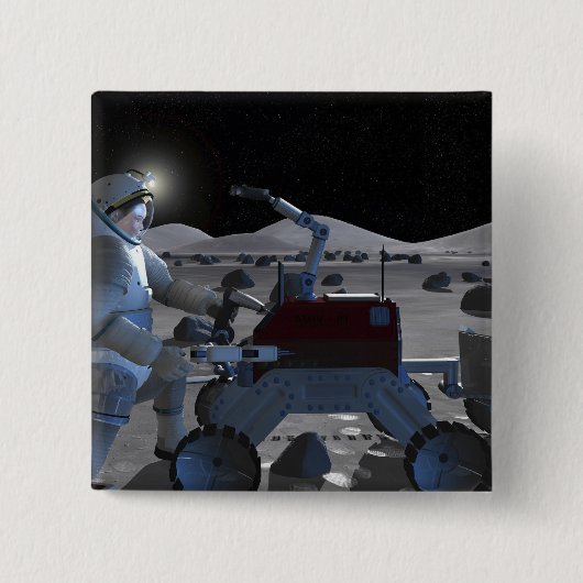 Toekomstige missies voor ruimteverkenning 7 vierkante button 5,1 cm (Voorkant)