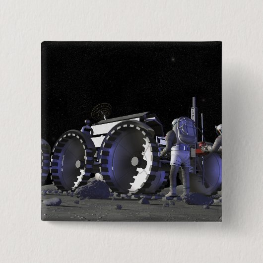 Toekomstige missies voor ruimteverkenning 9 vierkante button 5,1 cm (Voorkant)