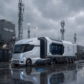Toekomstige Mobiele Datacenter Vrachtwagenkaart Kaart