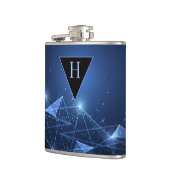 Toekomstige moderne technische monogrammen heupfles (Links)