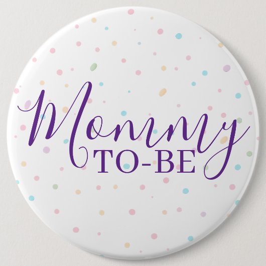 Toekomstige Moeder Baby Sprinkle Pastel Confetti K Ronde Button 6,0 Cm (Voorkant)