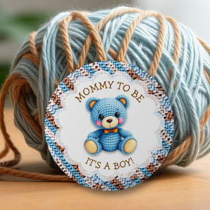 Toekomstige moeder   Gehaakte teddybeer Jongens ba Ronde Button 5,7 Cm
