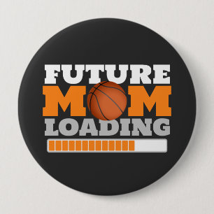 Toekomstige moeder laden Basketbal Baby shower But Ronde Button 4,0 Cm