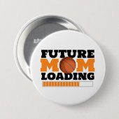 Toekomstige moeder laden Basketbal Baby shower But Ronde Button 7,6 Cm (Voorkant /achterkant)