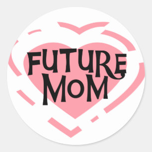 Toekomstige Moeder Roze Hart T-shirts en Cadeaus Ronde Sticker